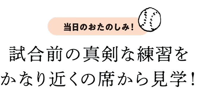 試合前の真剣な練習をかなり近くの席から見学！