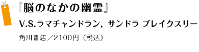 『脳のなかの幽霊』 V.S. ラマチャンドラン, サンドラ ブレイクスリー 角川書店／2100円（税込）