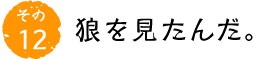 その12 狼を見たんだ。