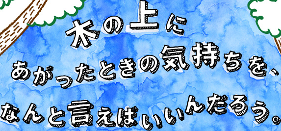 木の上にあがったときの気持ちを、なんと言えばいいんだろう。