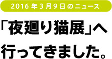2016年3月9日のニュース 「夜回り猫展」へ行ってきました。