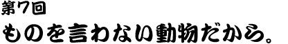 第７回 ものを言わない動物だから。