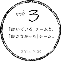 第３回　「続いている」チームと、「続かなかった」チーム。