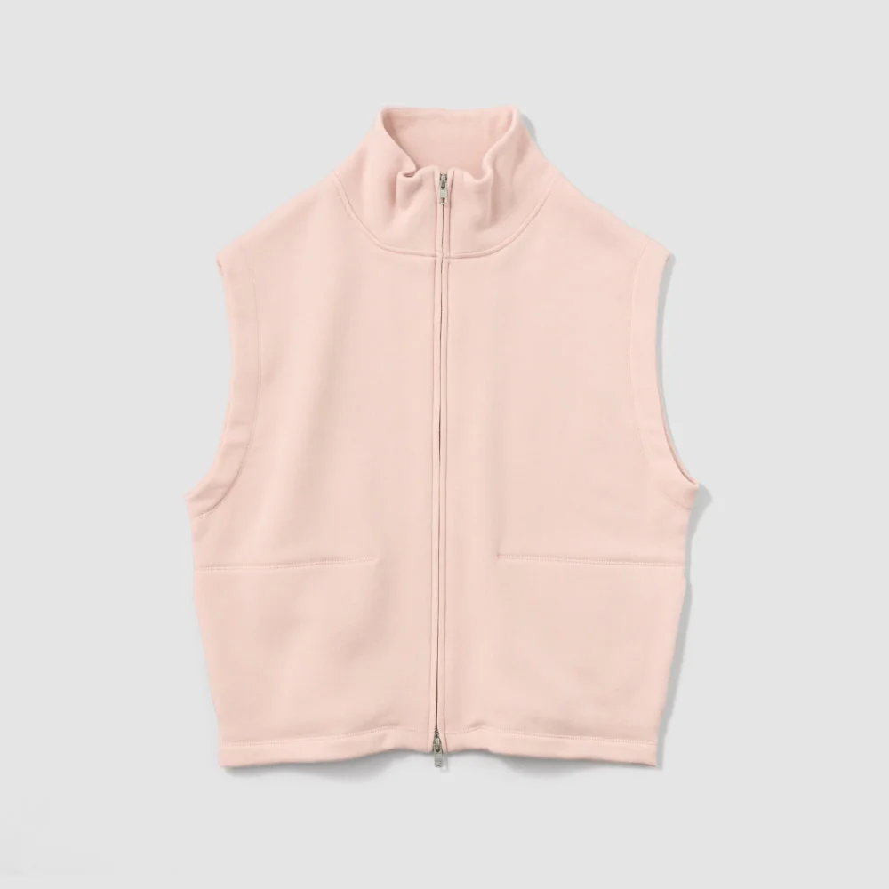 〈O2〉エア・スウェッツ ジェンダレス ジップベスト スモークピンク