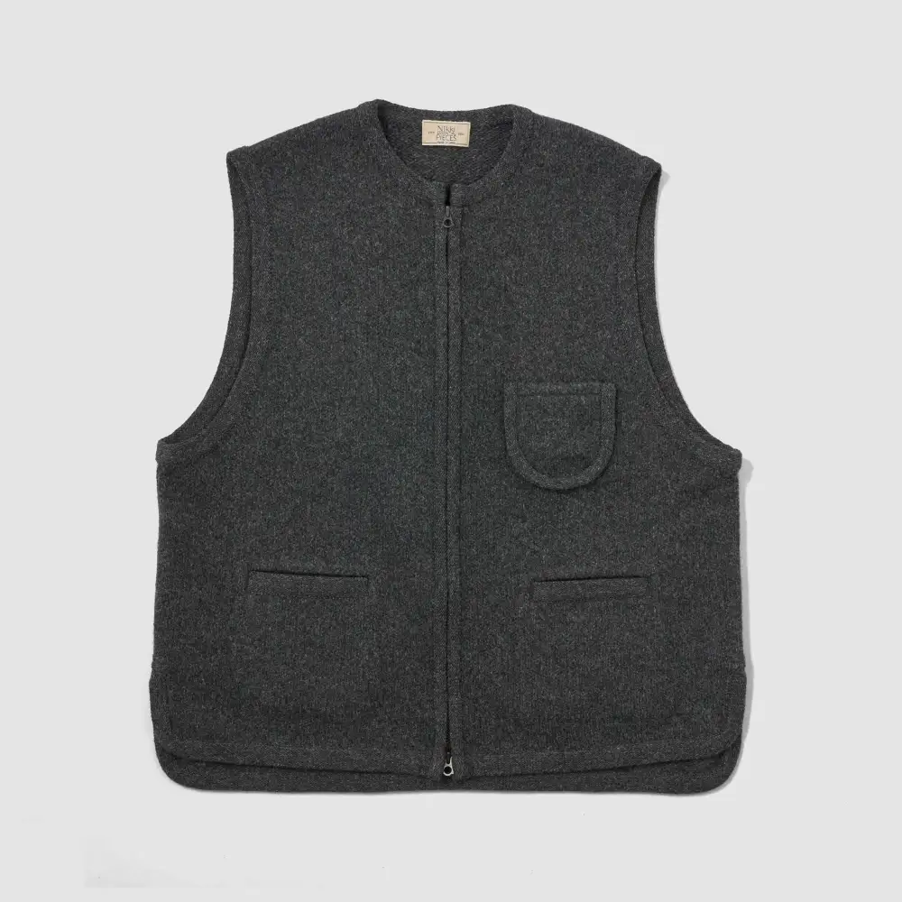Nikki ESSENTIAL PIECES Felting Wool Knit Vest Charcoal