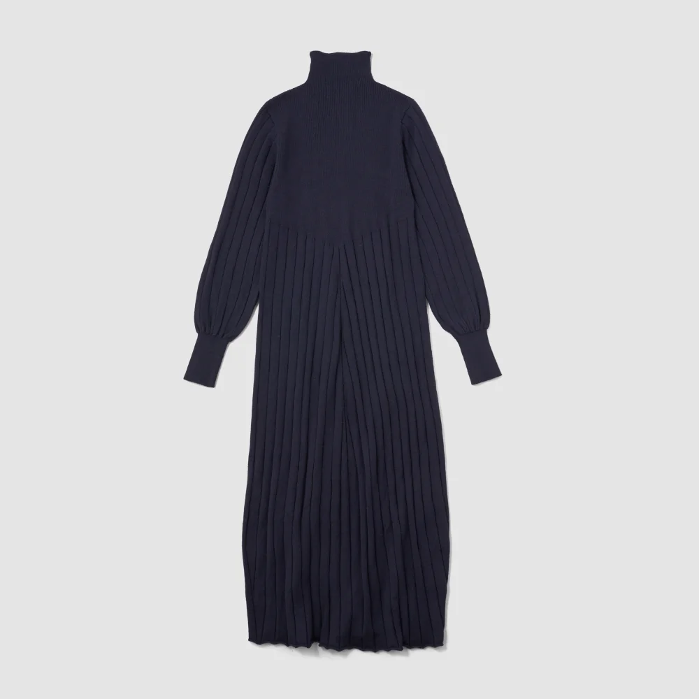 Nikki ESSENTIAL PIECES WOOL RIB DAY DRESS Navy