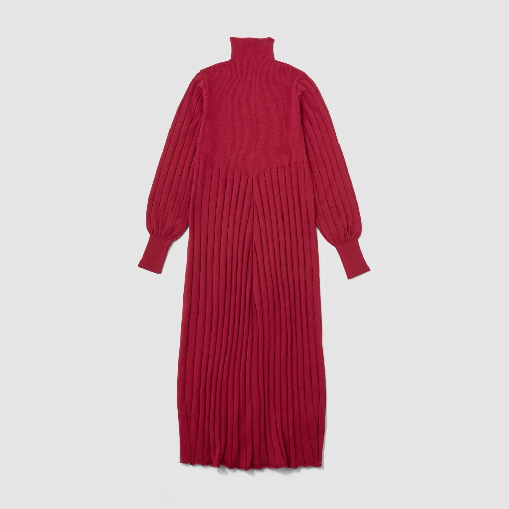Nikki ESSENTIAL PIECES WOOL RIB DAY DRESS Red