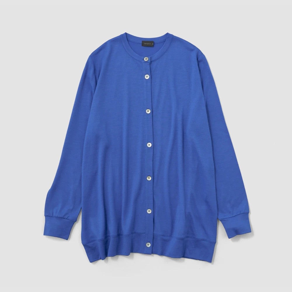 tsuki.s  ウール天竺ロングカーディガン コバルトブルー