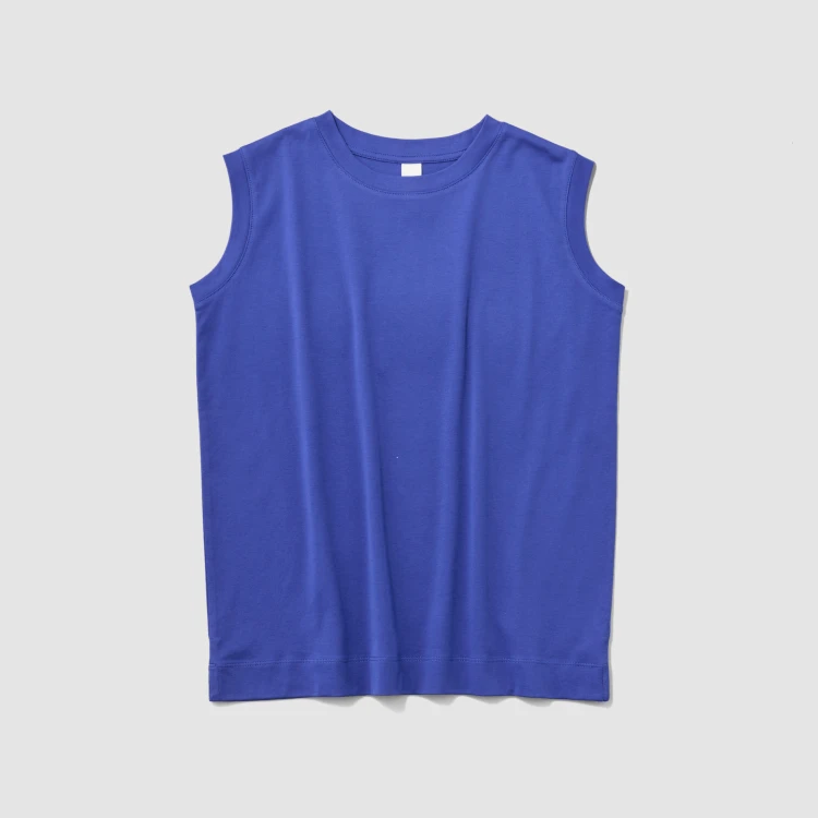 〈O2〉Tee "Rosy"  レディス ノースリーブＴ スカイブルー