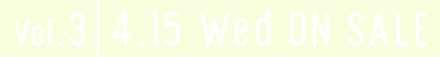 VOL.3 4.15(WED) ON SALE