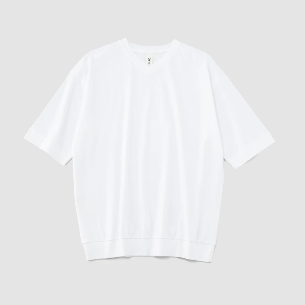〈O2〉Tee "Rosy" メンズ ＶネックＴ ピュアホワイト