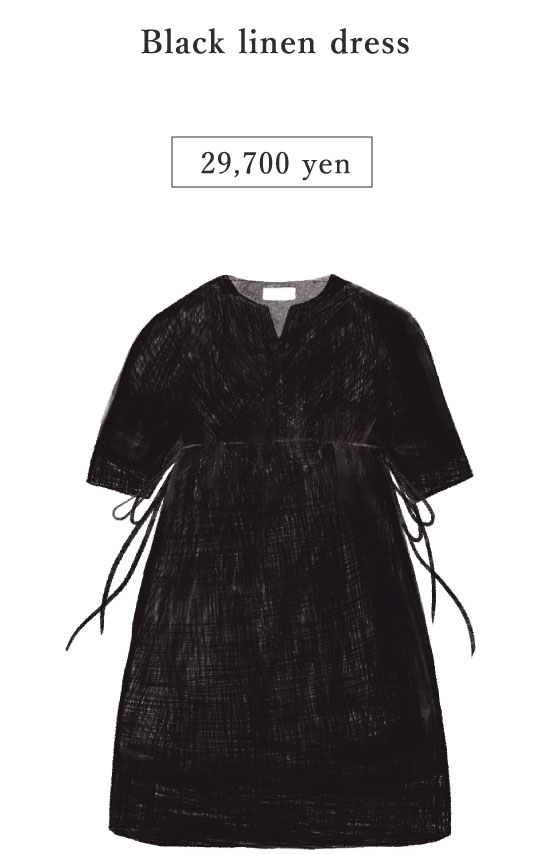 Black linen dress 29,700 yen