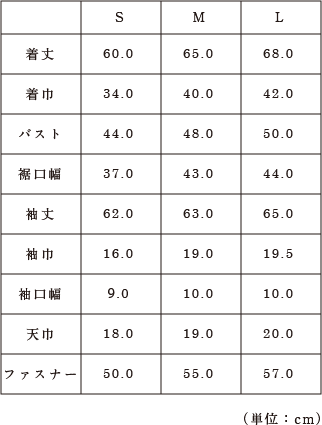 サイズ表