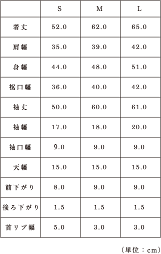 サイズ表