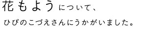 花もようについて、ひびのこづえさんにうかがいました。