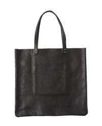 革のトートバッグ（黒）