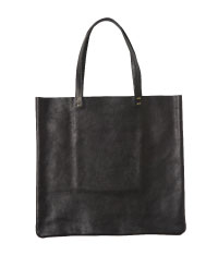 革のトートバッグ（黒）