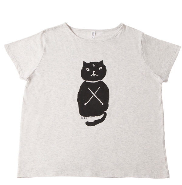 Miknitsの黒猫Ｔシャツ