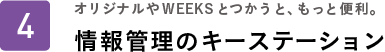 オリジナルやWEEKSとつかうと、もっと便利。情報管理のキーステーション