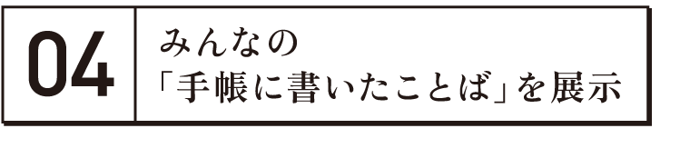 みんなの「手帳に書いたことば」を展示