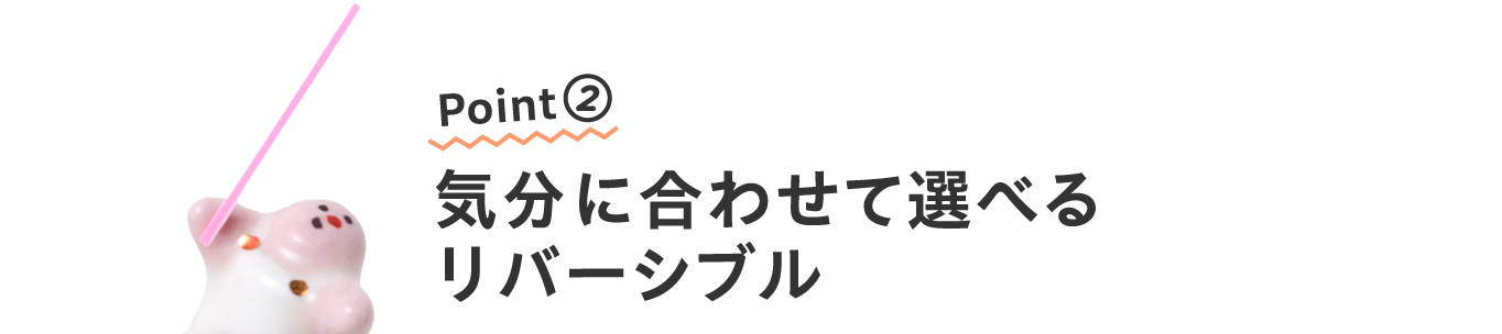 Point②
                      気分に合わせて選べるリバーシブル