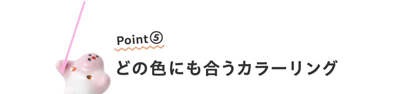 Point⑤
                      どの色にも合うカラーリング