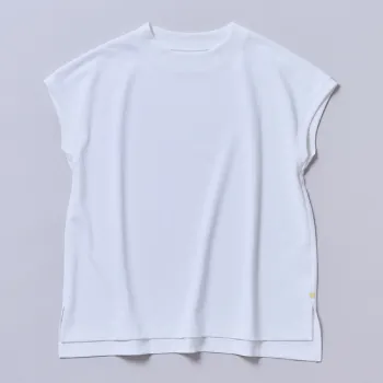 夏サラ モックネック オフホワイト