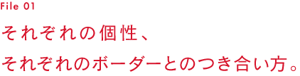 File 01　着たいのは「攻めのボーダーシャツ」。