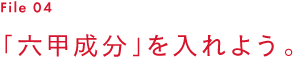 File 04　「六甲成分」を入れよう。