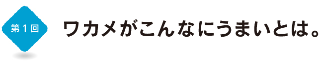 第１回　ワカメがこんなにうまいとは。